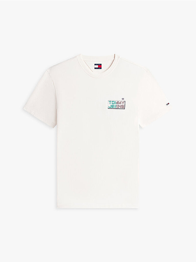 Erkek TJM Regular Gym Block T-shirt Beyaz DM0DM22536YBH