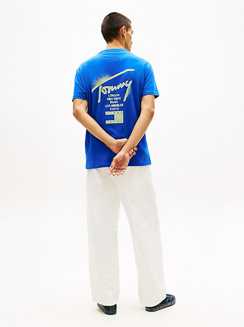 Erkek TJM Regular City T-shirt Mavi DM0DM22553C8O