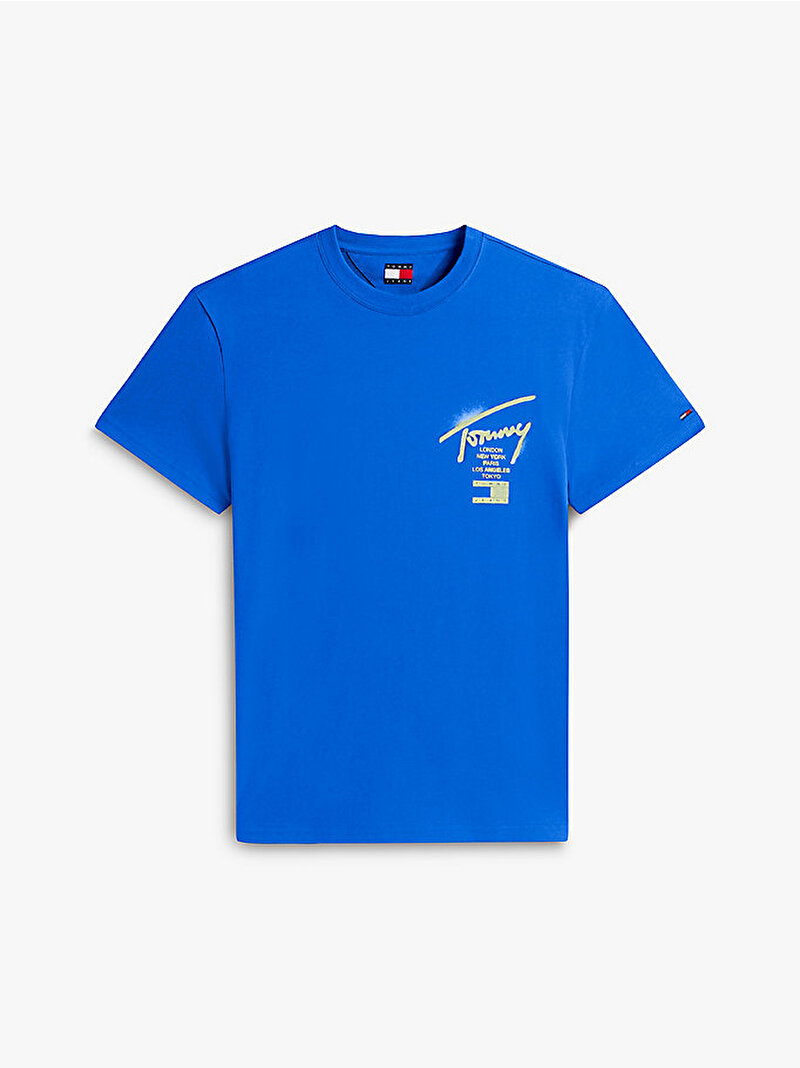 Erkek TJM Regular City T-shirt Mavi DM0DM22553C8O