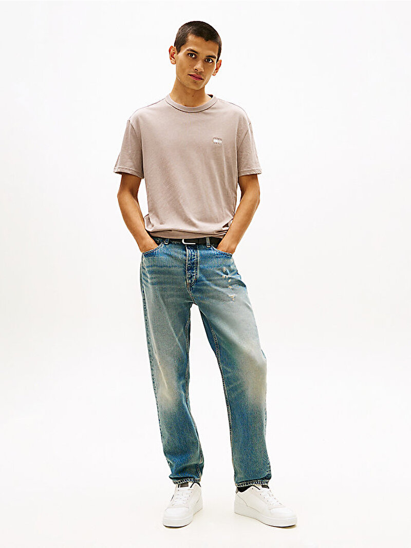 Erkek TJM Regular Badge T-shirt Bej DM0DM22667PKE