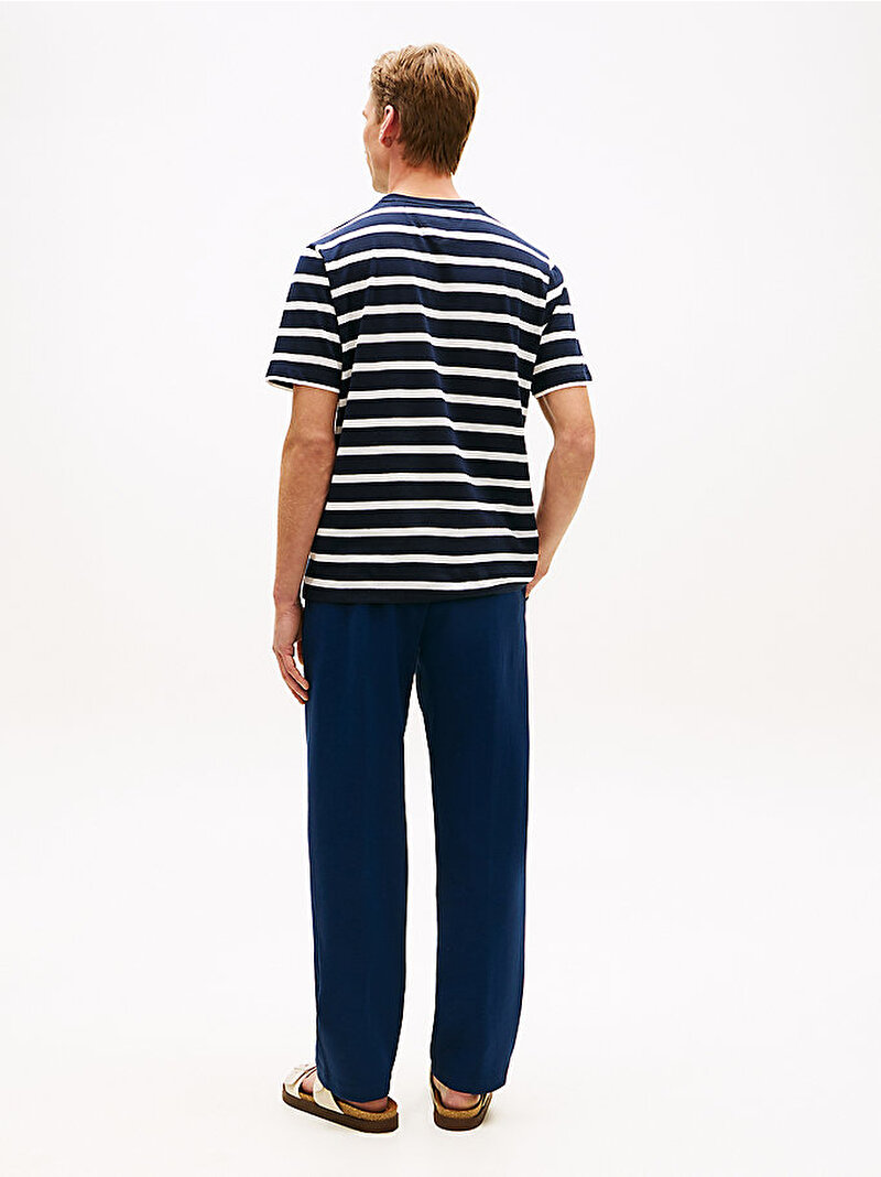 Erkek Essential Regular Fit Stripe T-shirt Lacivert MW0MW413780BC