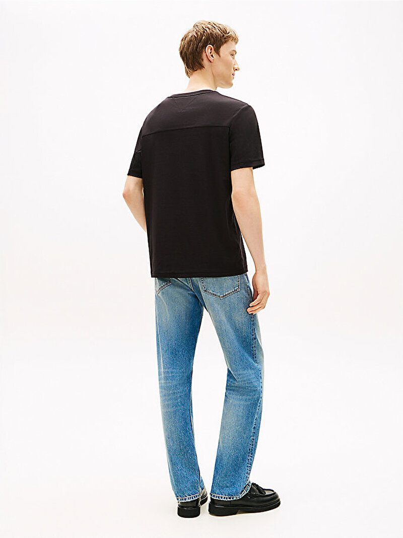 Erkek Mix Media Interlock T-shirt Siyah MW0MW42380BDS