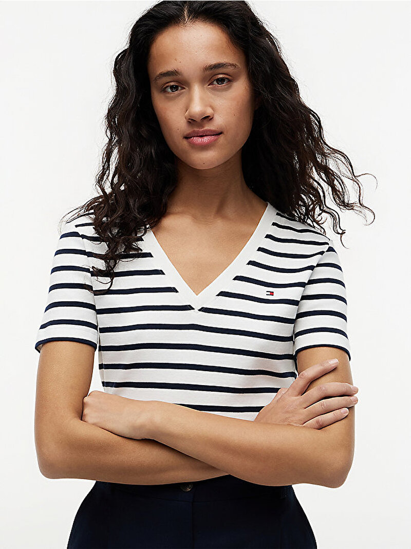 Kadın Slim Cody V-neck T-shirt Çok renkli WW0WW4058403L