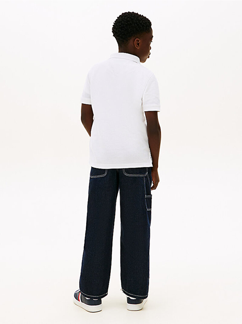 Erkek Çocuk Hilfiger Varsity Polo T-shirt Beyaz KB0KB10231YBR