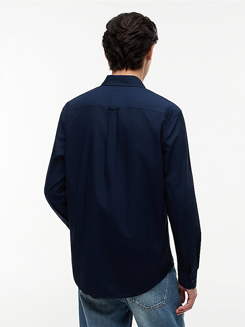 Erkek TJM Regular Poplin Gömlek Lacivert DM0DM22026C1G