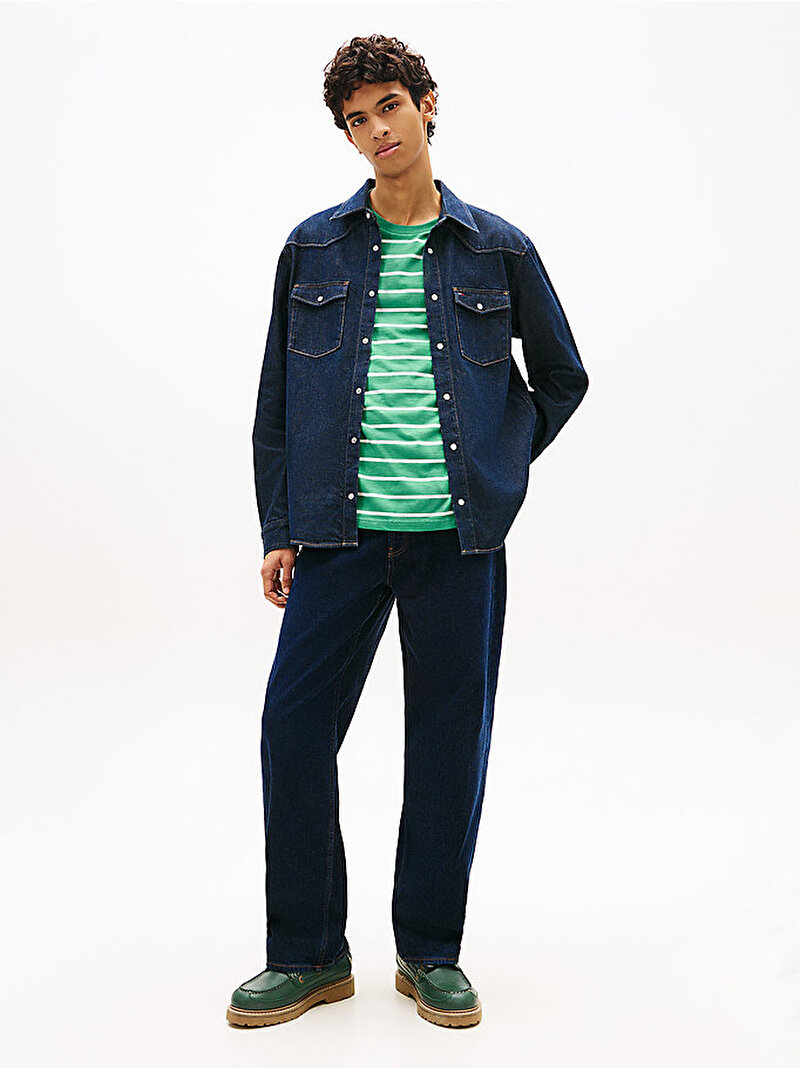 Erkek Regular Western Gömlek Lacivert DM0DM230221BK