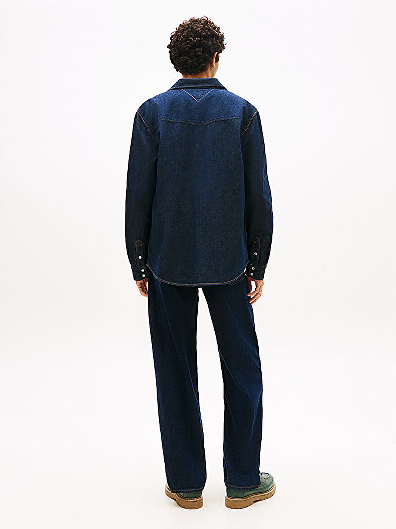 Erkek Regular Western Gömlek Lacivert DM0DM230221BK