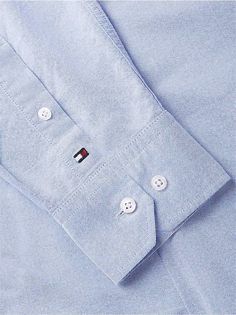 Erkek Oxford Solid Gömlek Mavi MW0MW39754CBR