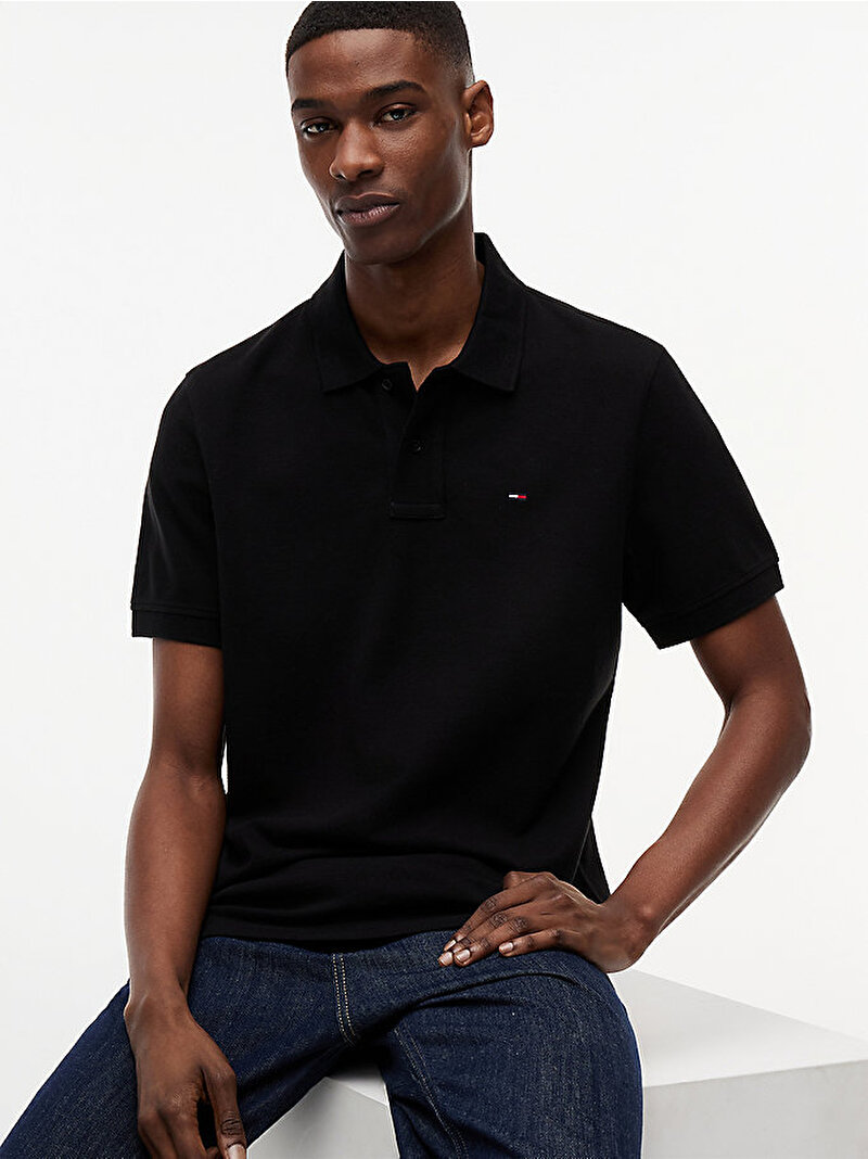 Erkek TJM Regular Essential Polo T-shirt Siyah DM0DM22711BDS