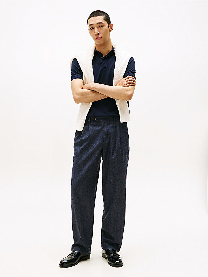 Erkek Hidden Placket Regular Polo T-shirt Lacivert MW0MW41513DW5