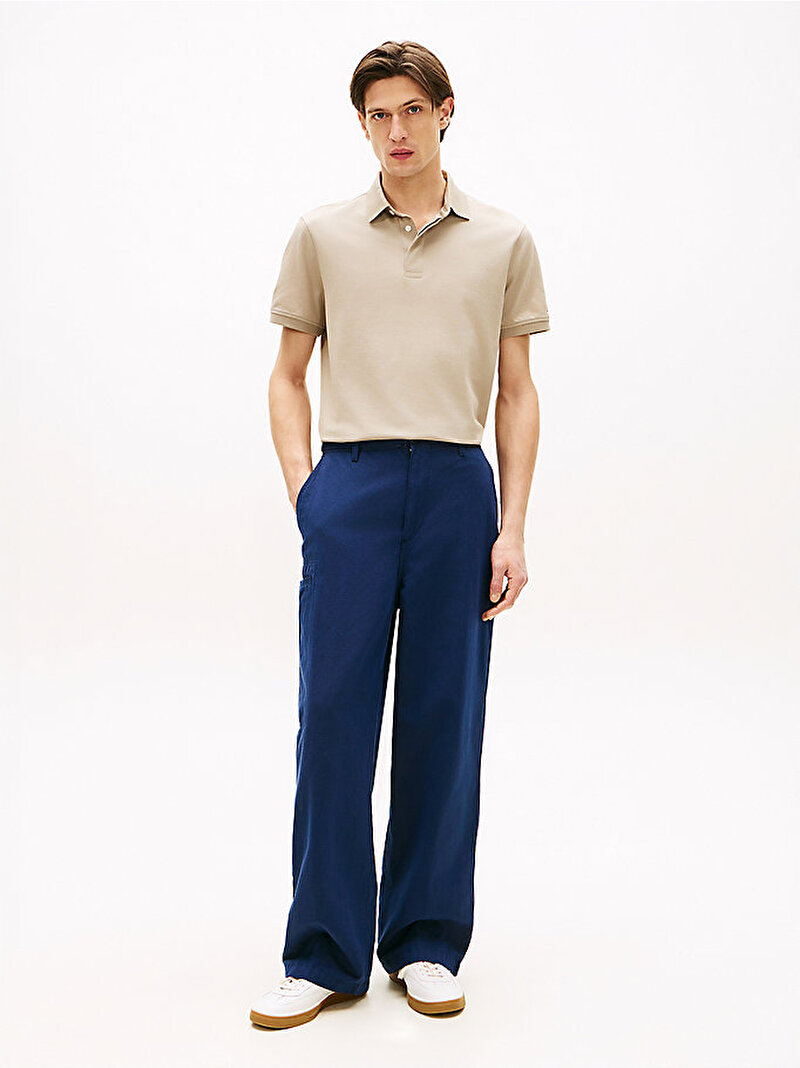 Erkek Hidden Placket Regular Polo T-shirt Bej MW0MW41513M03