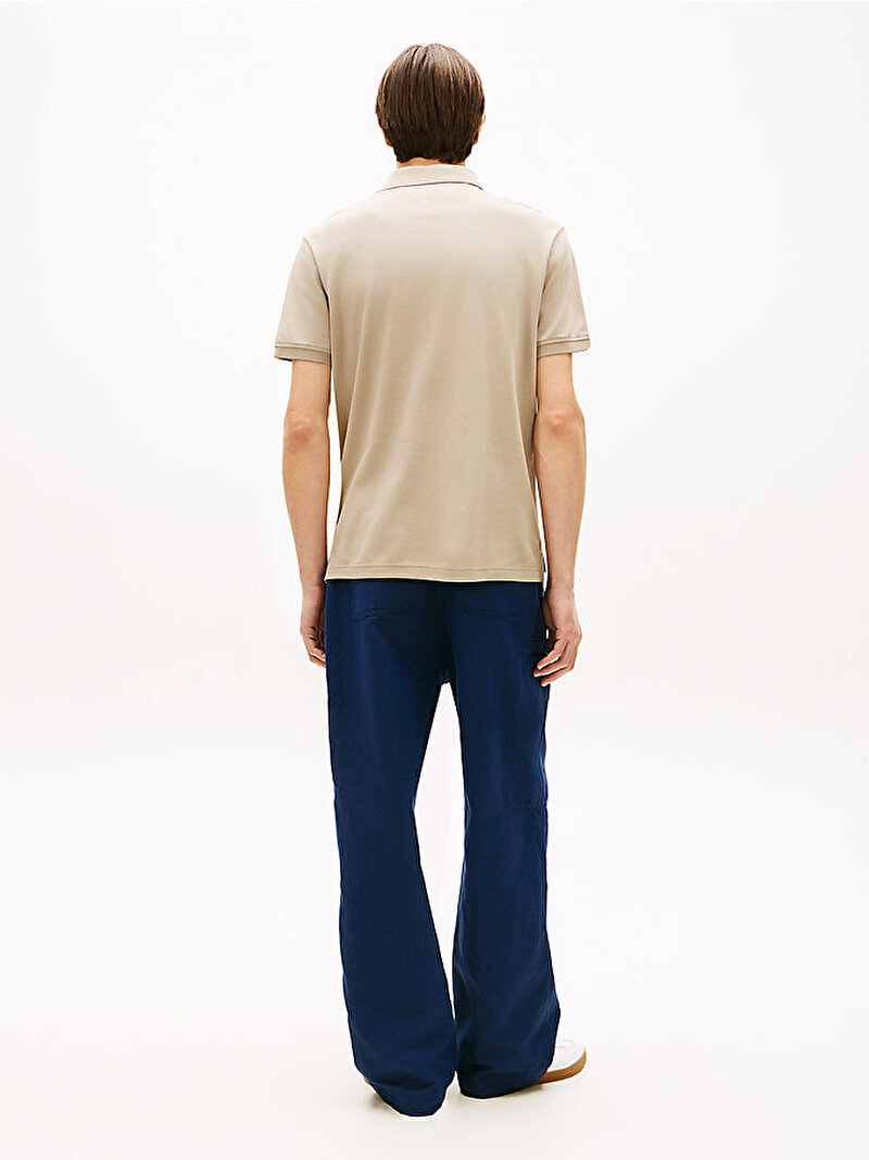 Erkek Hidden Placket Regular Polo T-shirt Bej MW0MW41513M03