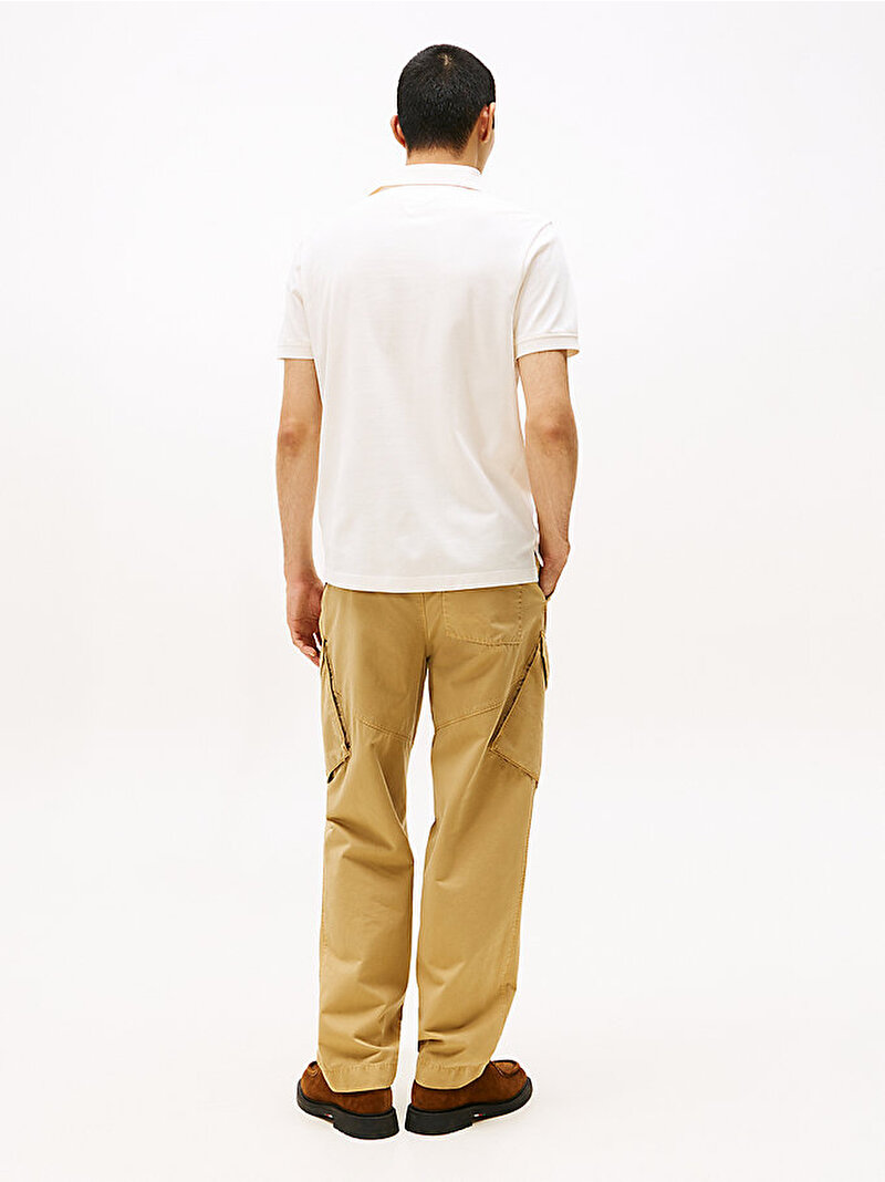 Erkek Hidden Placket Regular Polo T-shirt Beyaz MW0MW41513Z00