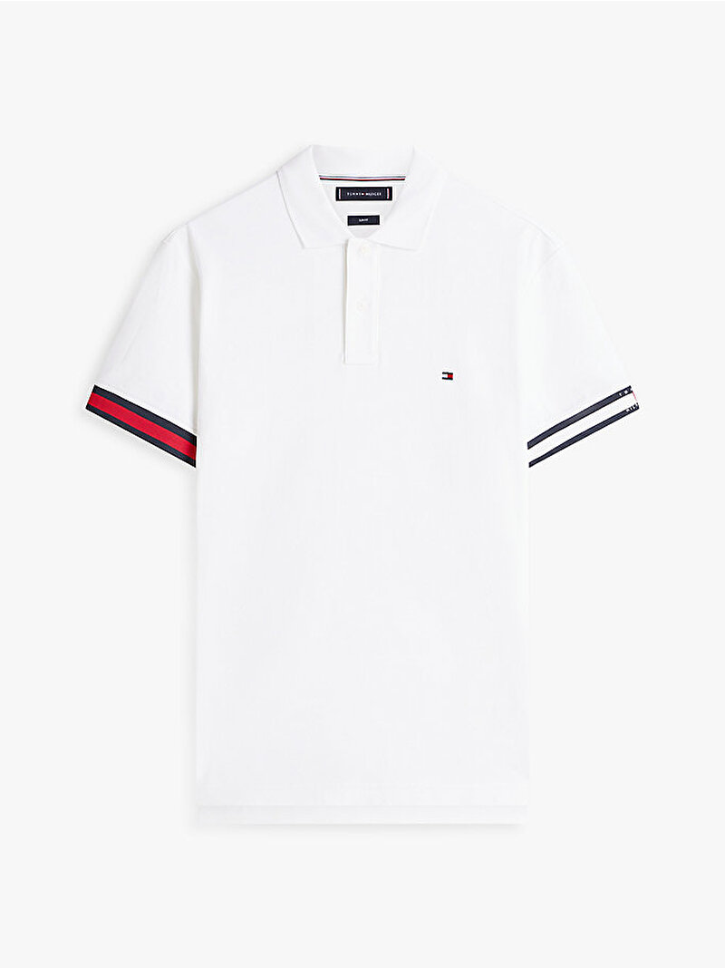 Erkek Cuff Liquid Polo T-shirt Beyaz MW0MW42743YBR