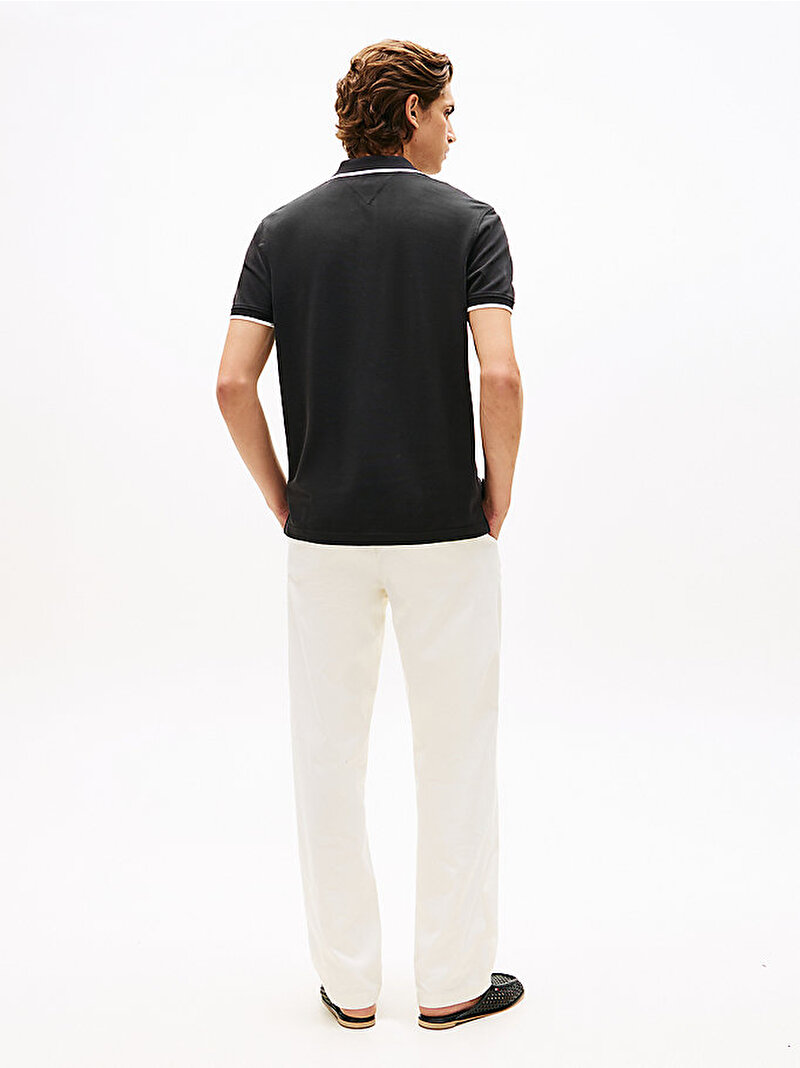 Erkek Pique Undercollar Polo T-shirt Siyah MW0MW42748BDS