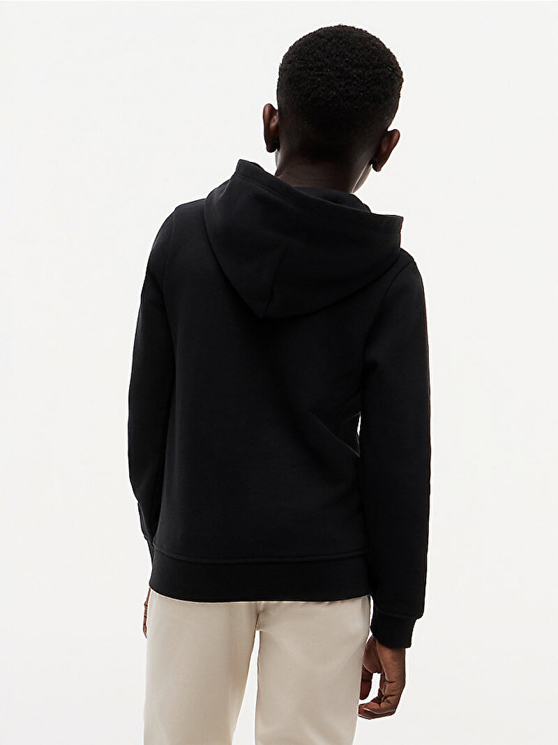 Çocuk Unisex TH X CF1 Logo Hoodie Siyah KS0KS00777BDS