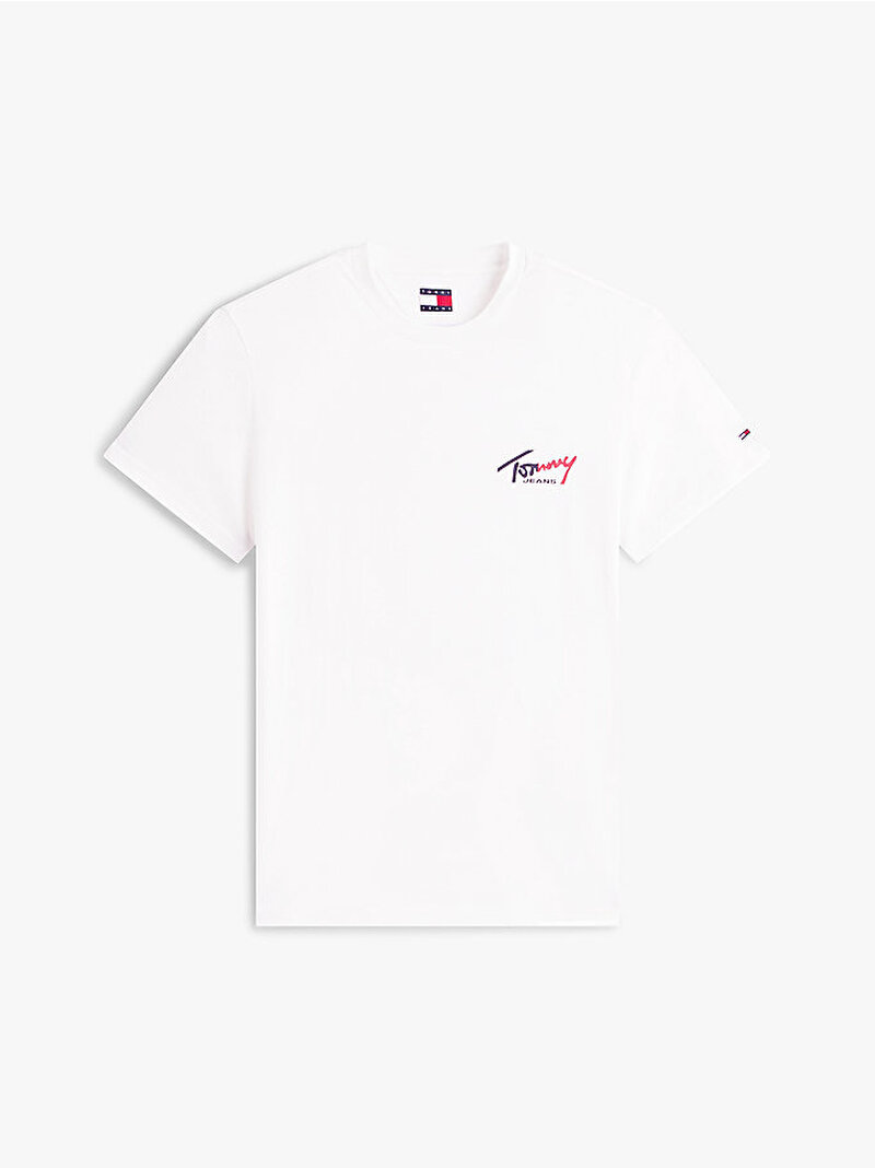 Erkek TJM Slim Sign Chest T-shirt Ekru DM0DM22538YBL