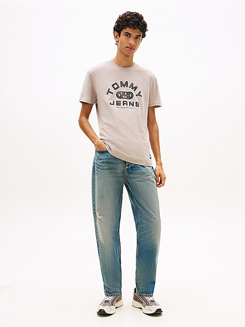 Erkek TJM Regular Gym T-shirt Bej DM0DM22551PKE