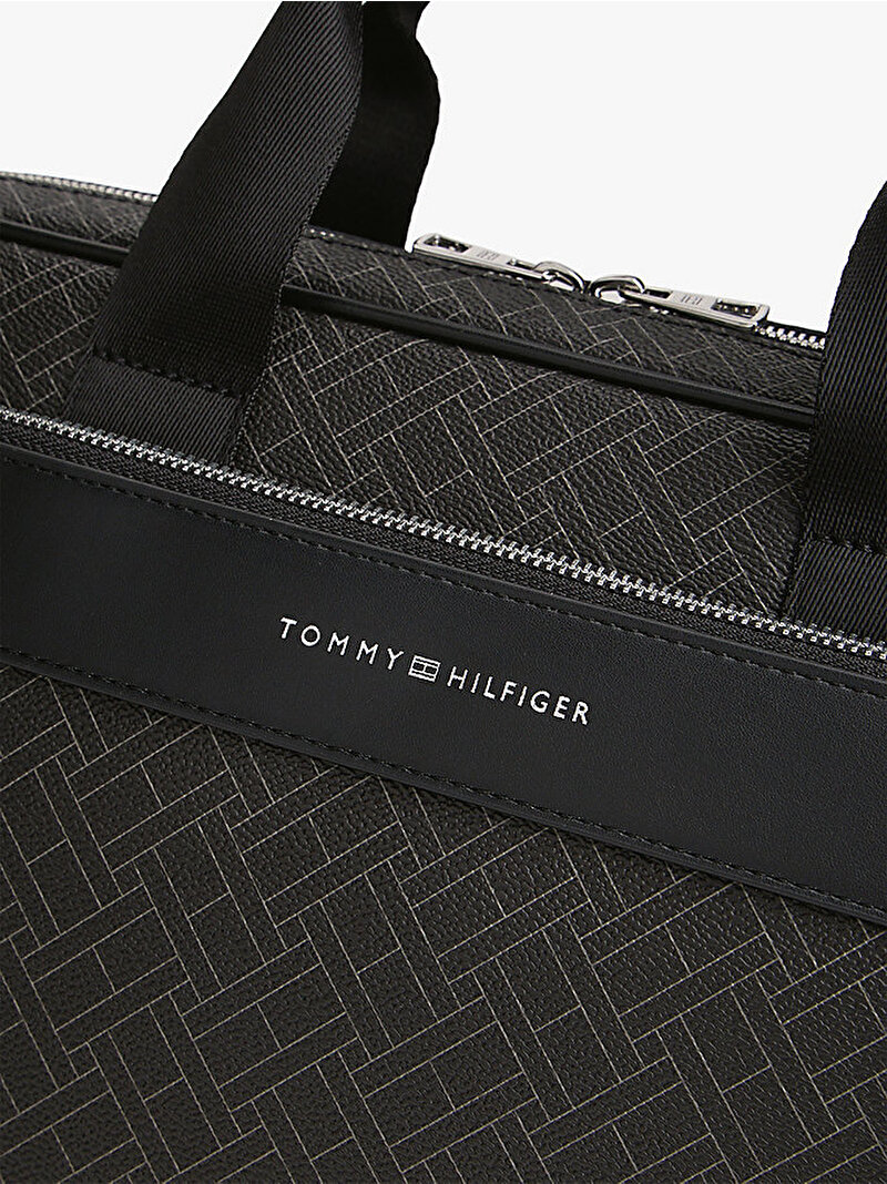 Erkek TH Flag Monogram Laptop Çantası Siyah AM0AM14141BDS
