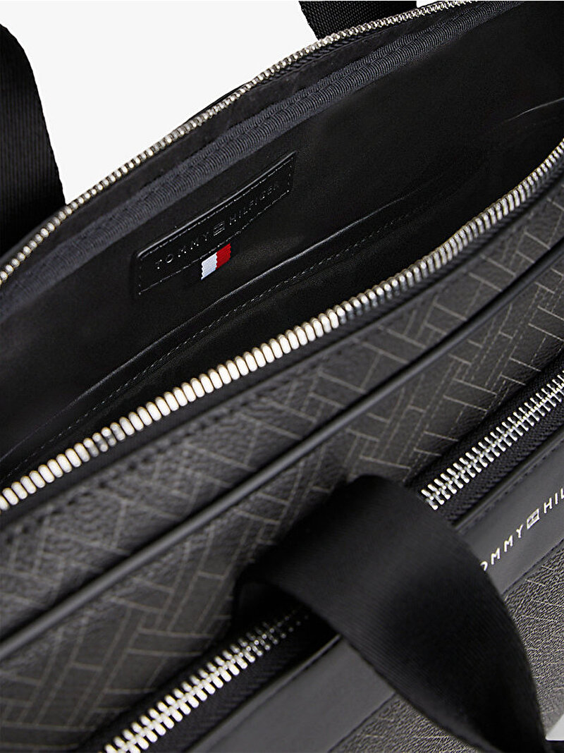 Erkek TH Flag Monogram Laptop Çantası Siyah AM0AM14141BDS