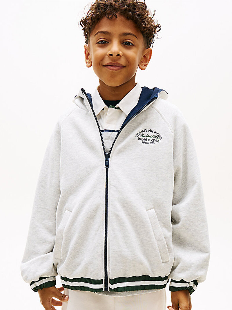 Erkek Çocuk Tommy Hilfiger Reversible Rüzgarlık Ceket Lacivert KB0KB10380C1G