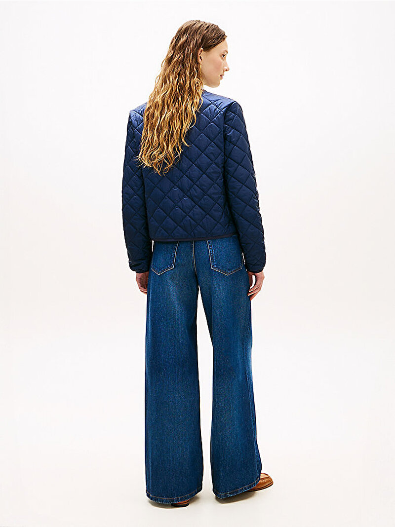 Kadın Padded Regular Quilted Puffer Mont Lacivert WW0WW47290C1G