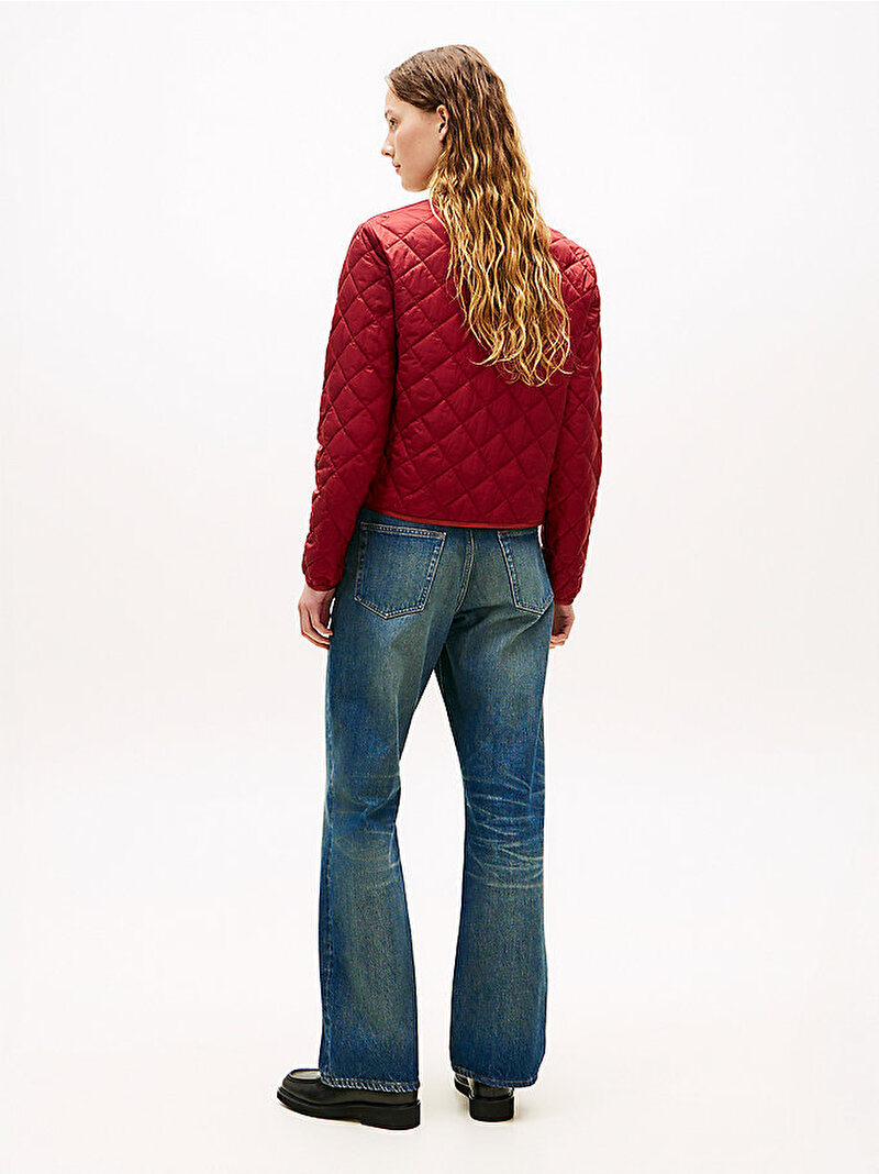 Kadın Padded Regular Quilted Puffer Mont Kırmızı WW0WW47290XJQ