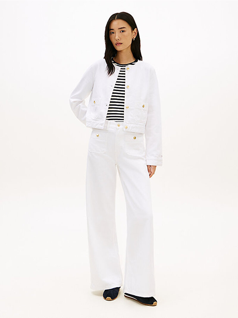 Kadın Lady Denim Ceket Beyaz WW0WW48591YCF