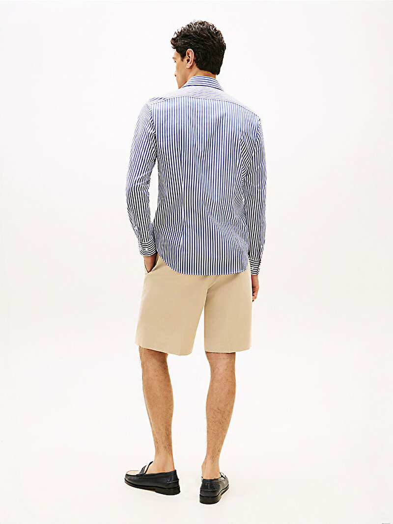 Erkek Bengal Strip Gömlek Mavi MW0MW42928C7G