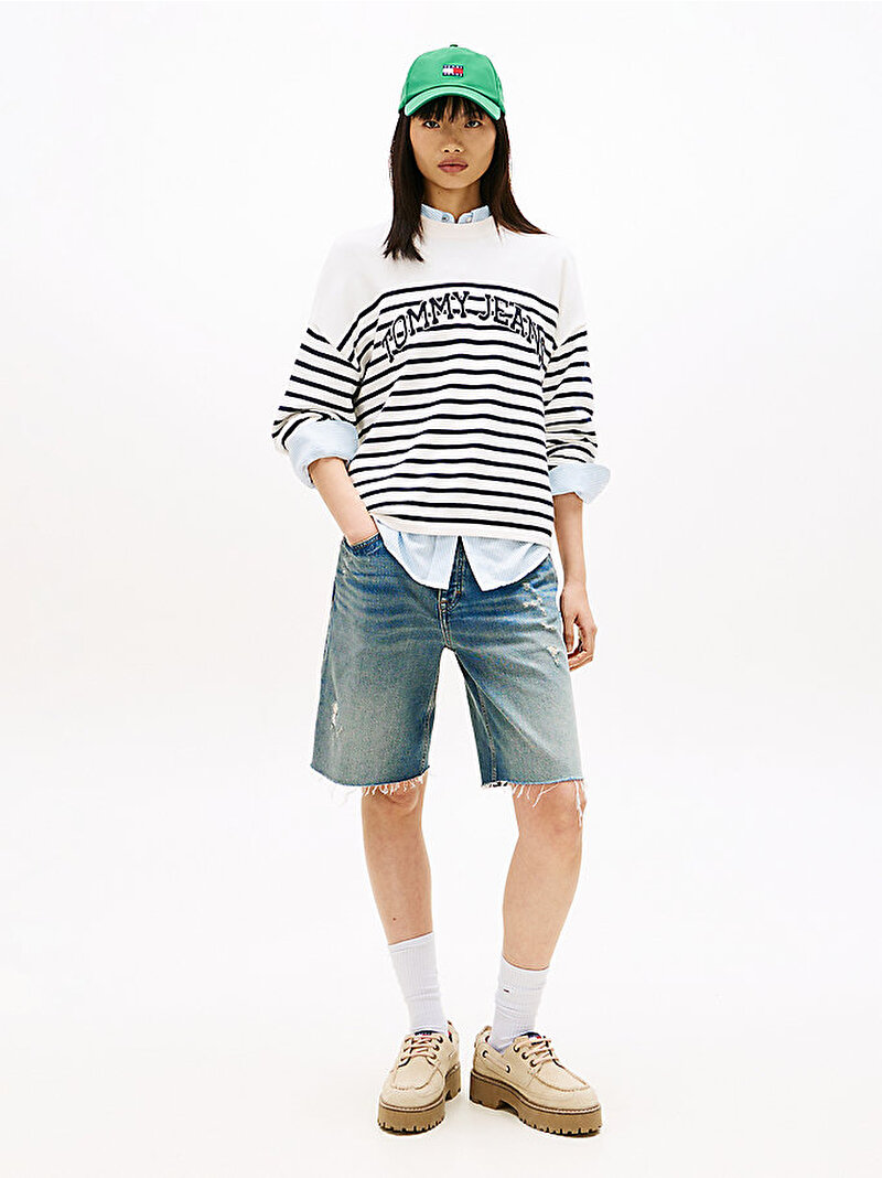 Kadın TJW Varsity Crewneck Kazak Beyaz DW0DW22312YBH