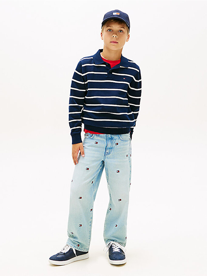 Erkek Çocuk Polo Collar Kazak Lacivert KB0KB10252C1G