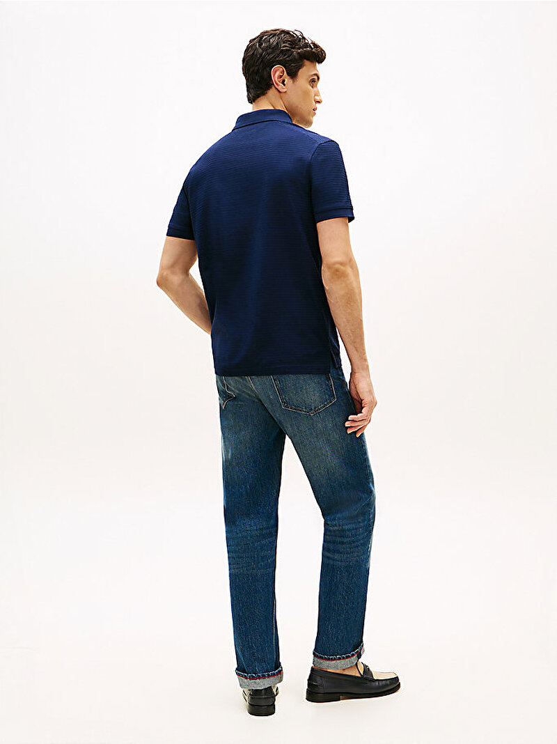 Erkek Tonal Texture Polo T-shirt Lacivert MW0MW38743DCA