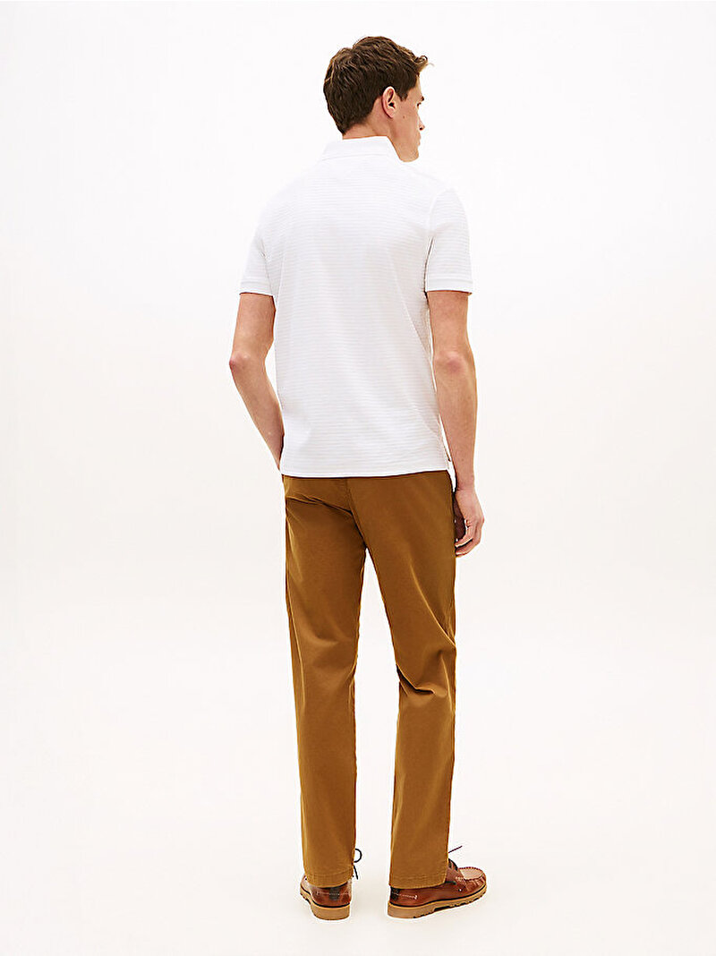 Erkek Tonal Texture Polo T-shirt Beyaz MW0MW38743YBR