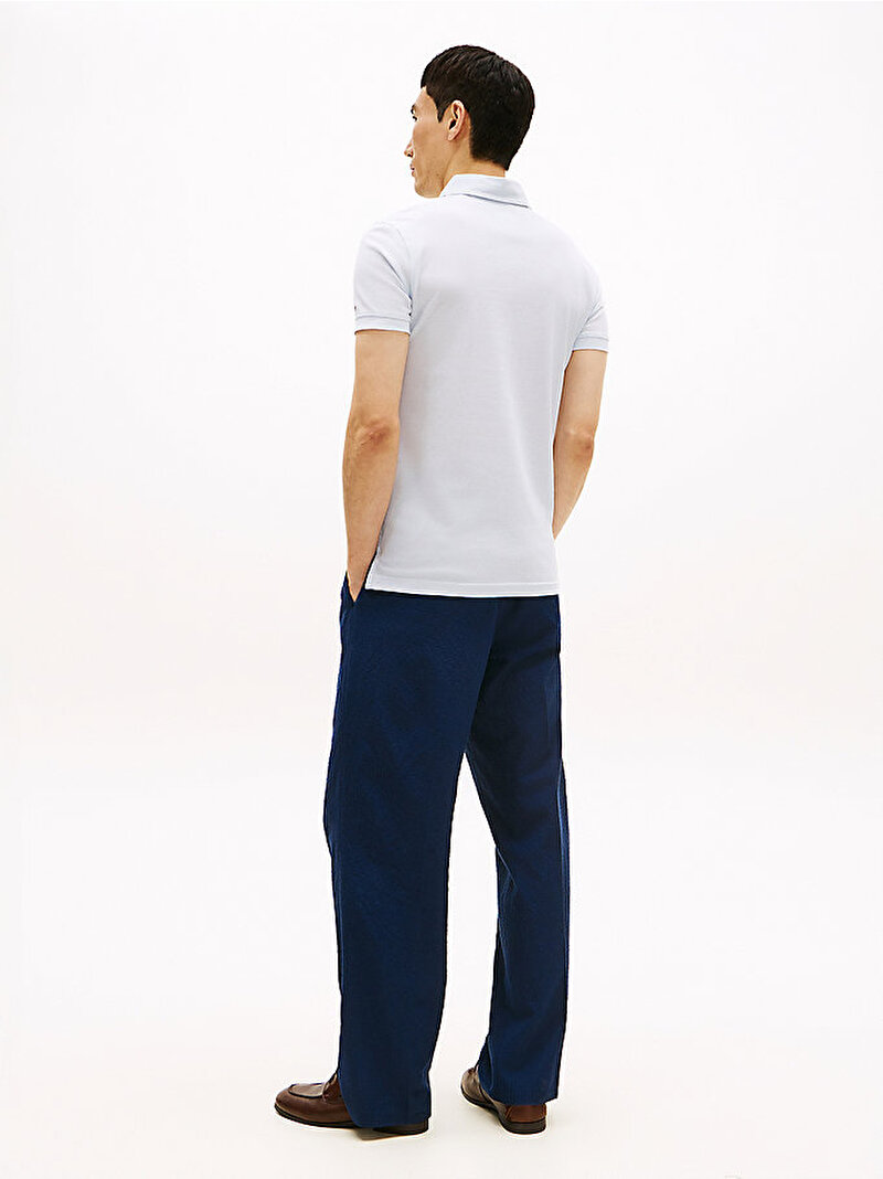 Erkek Wide Spread Collat Polo T-shirt Mavi MW0MW39768C1O