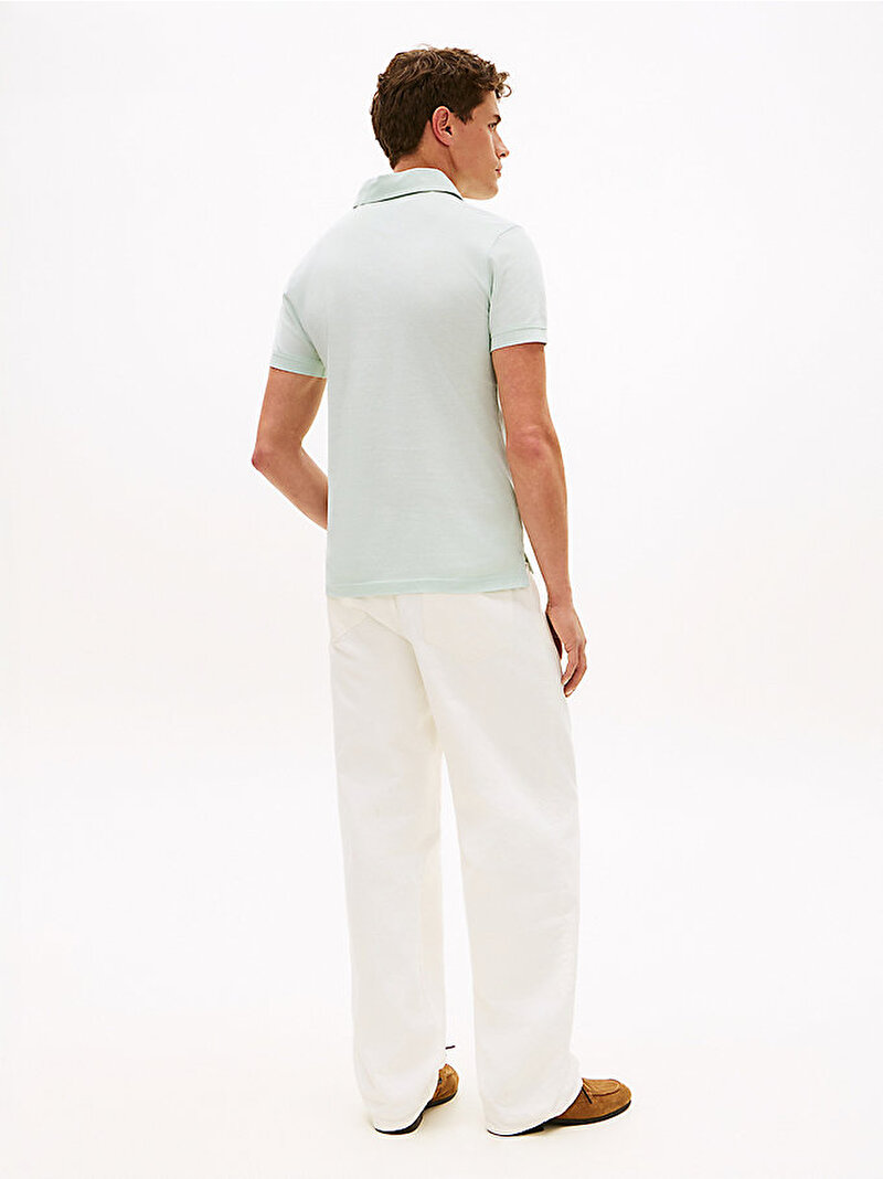 Erkek Wide Spread Collat Polo T-shirt Yeşil MW0MW39768MAI