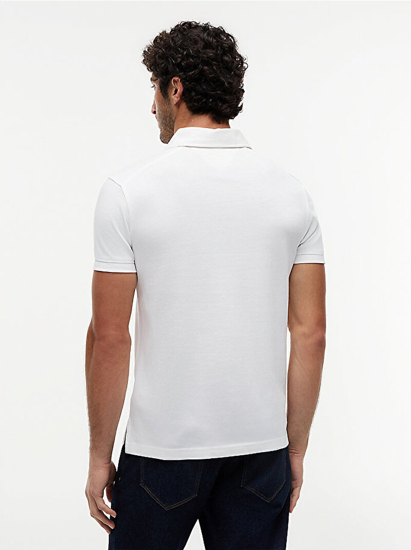 Erkek Wide Spread Collat Polo T-shirt Beyaz MW0MW39768YBS