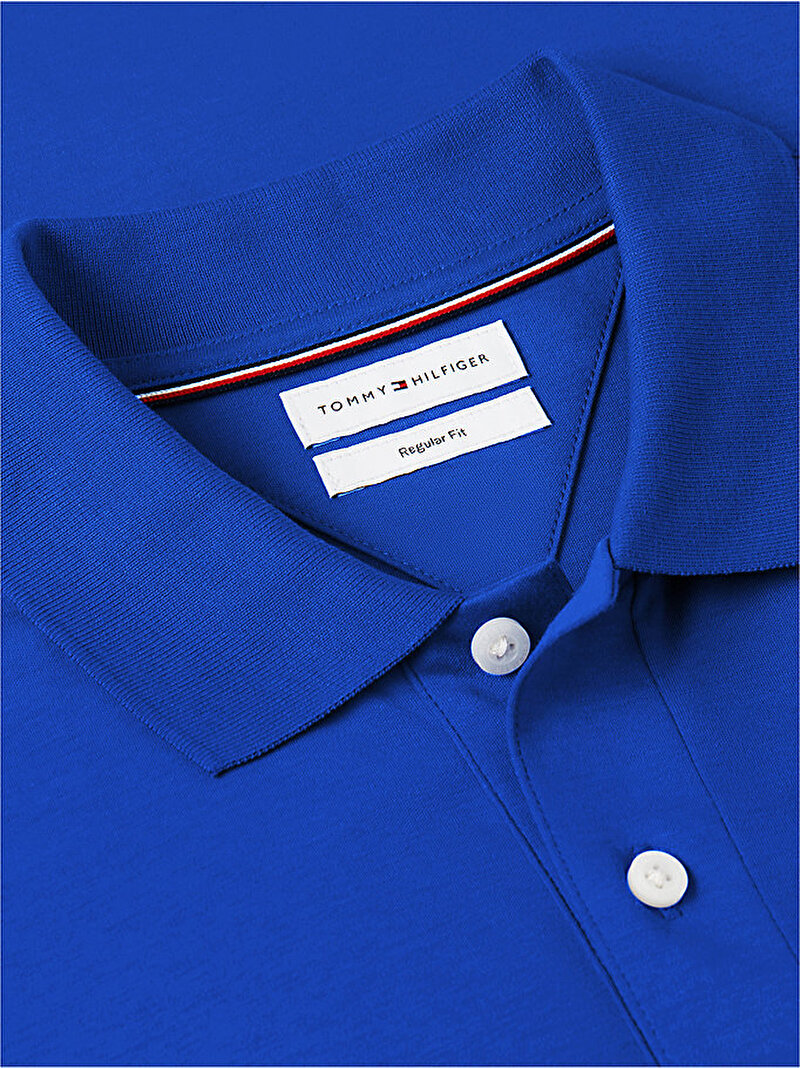 Erkek Liquid Cotton Regular Polo T-shirt Mavi MW0MW39994C7F