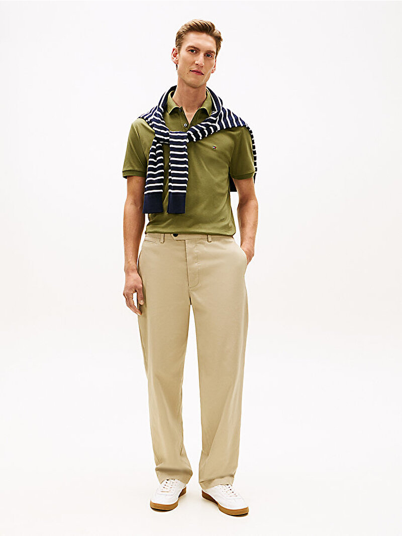 Erkek Liquid Cotton Regular Polo T-shirt Yeşil MW0MW39994MSX