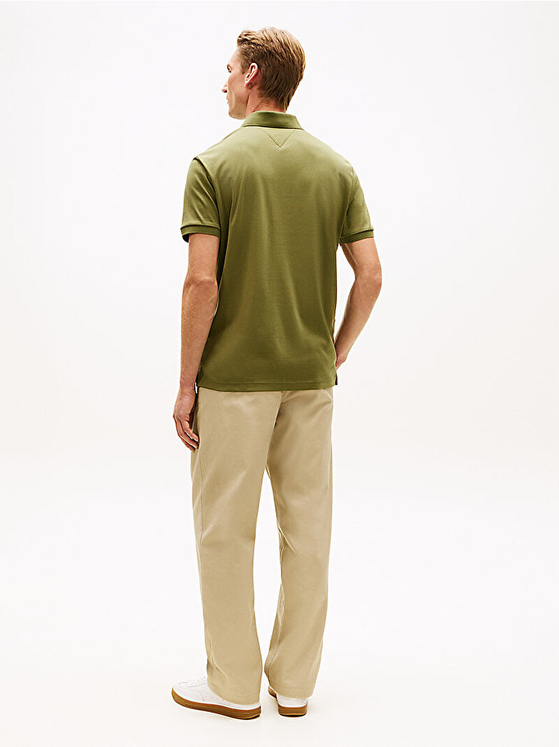 Erkek Liquid Cotton Regular Polo T-shirt Yeşil MW0MW39994MSX