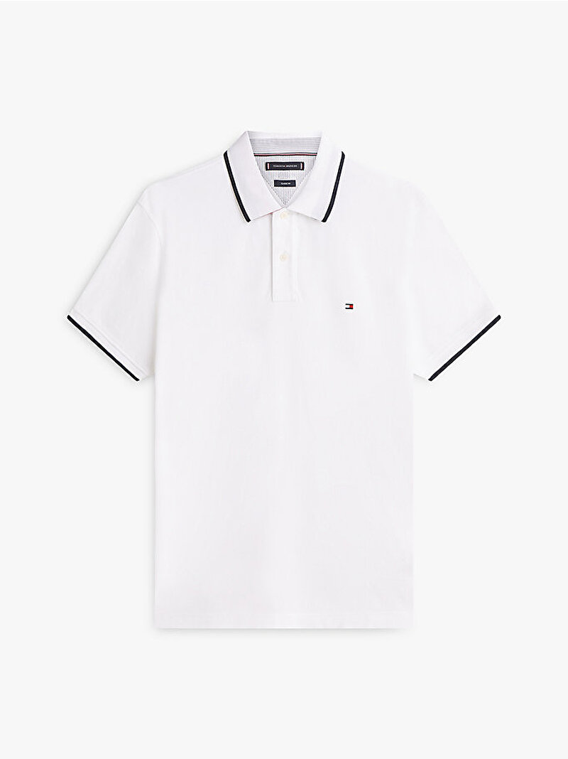 Erkek Pique Undercollar Polo T-shirt Beyaz MW0MW42748YBR