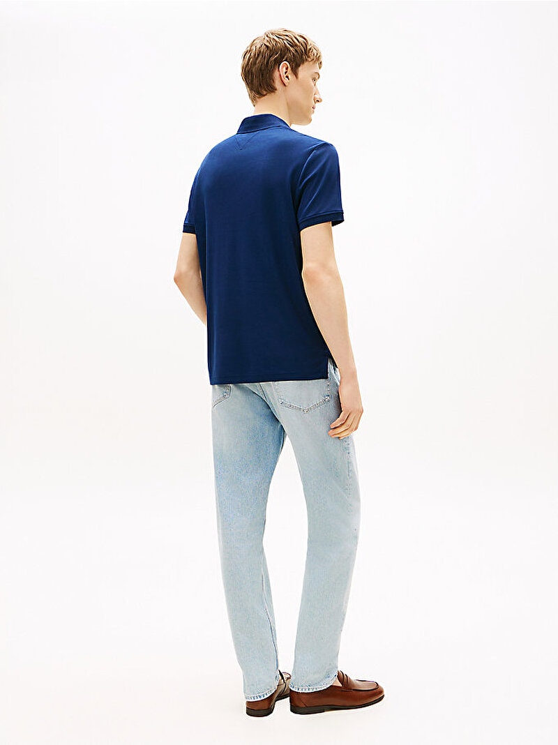 Erkek Interlock Zip Regular Polo T-shirt Lacivert MW0MW42758DCC