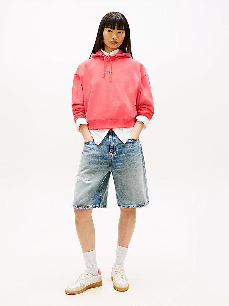Kadın TJW Boxy Sweatshirt Pembe DW0DW22356TIE