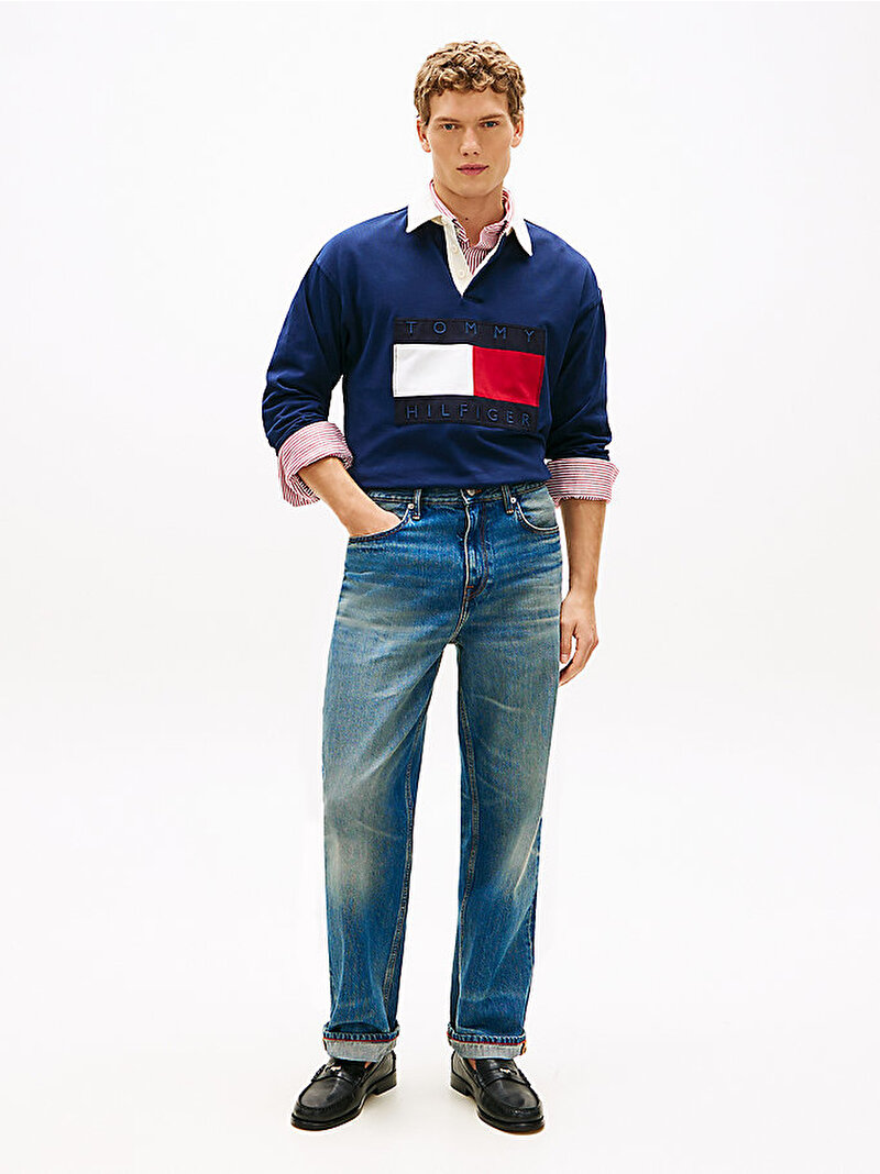 Erkek Flag Rugby Sweatshirt Lacivert MW0MW43067DCC