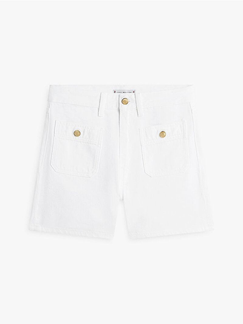 Kadın Denim Mini Şort Beyaz WW0WW49579YCF