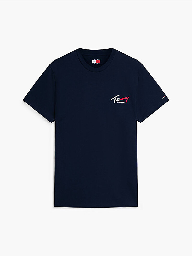 Erkek TJM Slim Sign T-shirt Lacivert DM0DM22538C1G