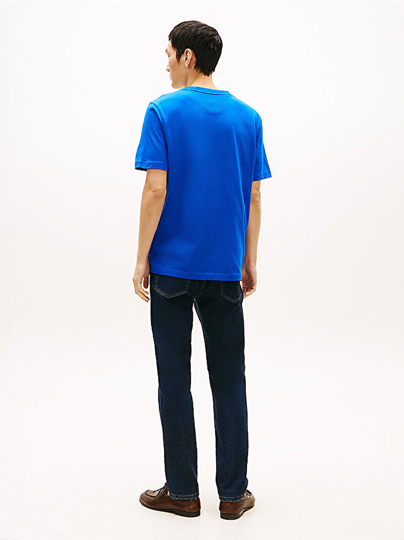 Erkek Brand Love Text T-shirt Mavi MW0MW42367C7F