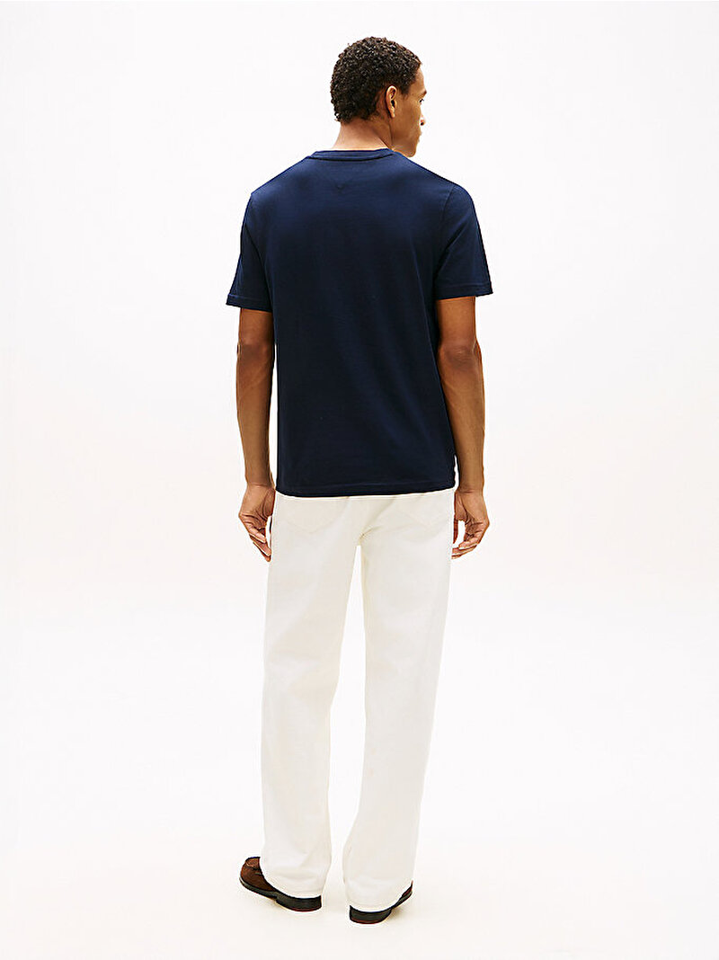 Erkek Brand Love Text T-shirt Lacivert MW0MW42367DW5