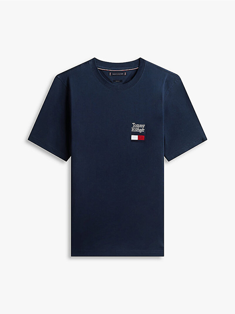 Erkek Brand Love Text T-shirt Lacivert MW0MW42367DW5