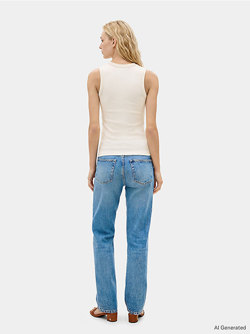 Kadın Slim Cody C-neck Tank Top Beyaz WW0WW47806AEF