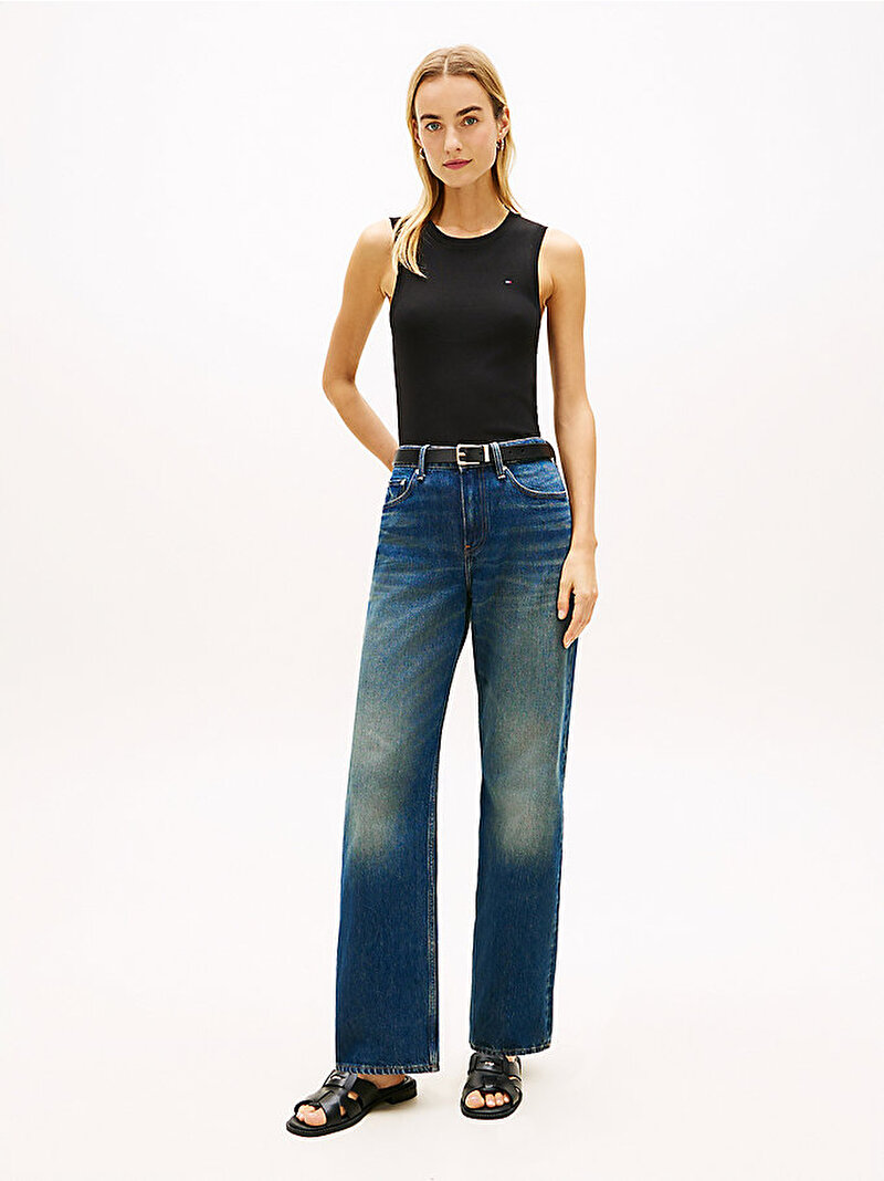 Kadın Slim Cody C-neck Tank Top Siyah WW0WW47806BDS